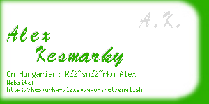 alex kesmarky business card